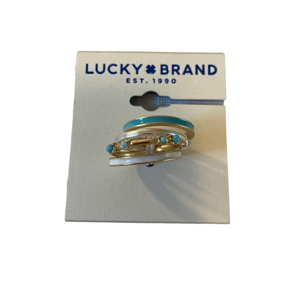 Lucky Brand Stone Stack Rings in Ladies Size 7. Four Rings included.
